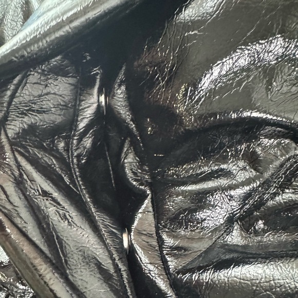 NEW NWT WE WORE WHAT faux leather snap off sleeve puffer jacket in black - Picture 11 of 16